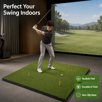 Putting Practice Bay Mat, 100cm Indoor and Outdoor Non-Slip Hitting Mat, Portable Heavy Duty Artificial Turf for Swing Training