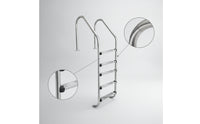 Pool Steps with Handrails Flange-Mounted Stainless Steel Pool Ladder Anti-Slip