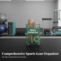 Space-Saving Design Exercise Mat Storage Holder Large Capacity Exercise Mat Rolling Bin Sturdy Construction Gym Organizer Heavy Duty for Fitness Enthusiasts, Living Room, Garage, Home