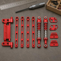 Aluminum Rear Shock Absorption System Kit CNC-Machined Rear Shock Absorption System Upgrade Kit Polished Metal RC Car Part