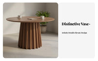 Sturdy Construction Solid Wood Round Table Spacious Tabletop Nordic Design Coffee Table Stable Structure Strong Load-Bearing for Design Enthusiasts, Interior Designers, Apartment Dwellers, Restaurant, Homestay, Kitchen