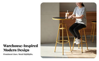 utilitarian design Backless rotating Stool Minimalist Design Backless Counter Stool Wooden Seat Bar Chair Sturdy Frame for Interior Designers, Business Owners, Homeowners, Coffee Shop, Restaurant, Kitchen, Office
