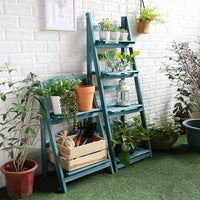 Foldable Wooden Plant Stand Multi-Tier Flower Pot Rack for Balcony Living Room Storage