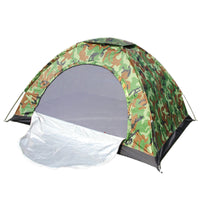 Outdoor Camouflage Camping Tent Set with Rainproof and Windproof Mat for 1-2 People