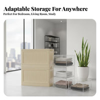 Installationinstallation-not-required Stackable Storage Box with Front Doors adaptable foldable container with Doors for property owners, Apartment Dwellers, Outdoor, Bedroom, Playroom, Living Room