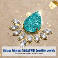 Princess Crystal Forehead Sticker, Kids Vintage Face Gem, Party Makeup, Dimensional Crystal, Random Design