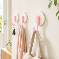 4 Pack Waterproof Suction Hooks, No Drill Heavy Duty Hooks, Removable Round Suction Cup Hooks for Bathroom, Kitchen, Glass