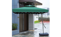 Square Patio Umbrella Water-Fillable Umbrella with Wheeled Base for Courtyard, Balcony, Garden