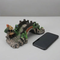 Asian Themed Aquarium Caves and Hides, Realistic Finish Bridge Aquarium Cave, Resin Arch for Freshwater Fish Tanks, Hollow Shelter Ornament