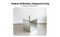 Geometric Design Mirrored Cube Table Multi-Functional Mirrored Pedestal Luxurious Look Display Stand Creates Illusion of Space for Photographers, Interior Designers, Homeowners, Photo Studio, Bedroom, Living Room, Entryway