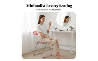 Foldable Clear Folding Chair Transparent Design Lightweight Vanity Seat Space-Saving Portable Furniture adaptable for Homeowners, Students, Small areas, Bedroom, Dining Room, Events