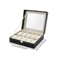 Watch Storage Box Leather Organizer Transparent for Dresser, Men