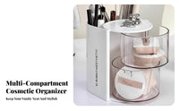 Rotating Cosmetic rotating organizer particle-proofresistant with Lid Makeup Organizer for Women, Teens