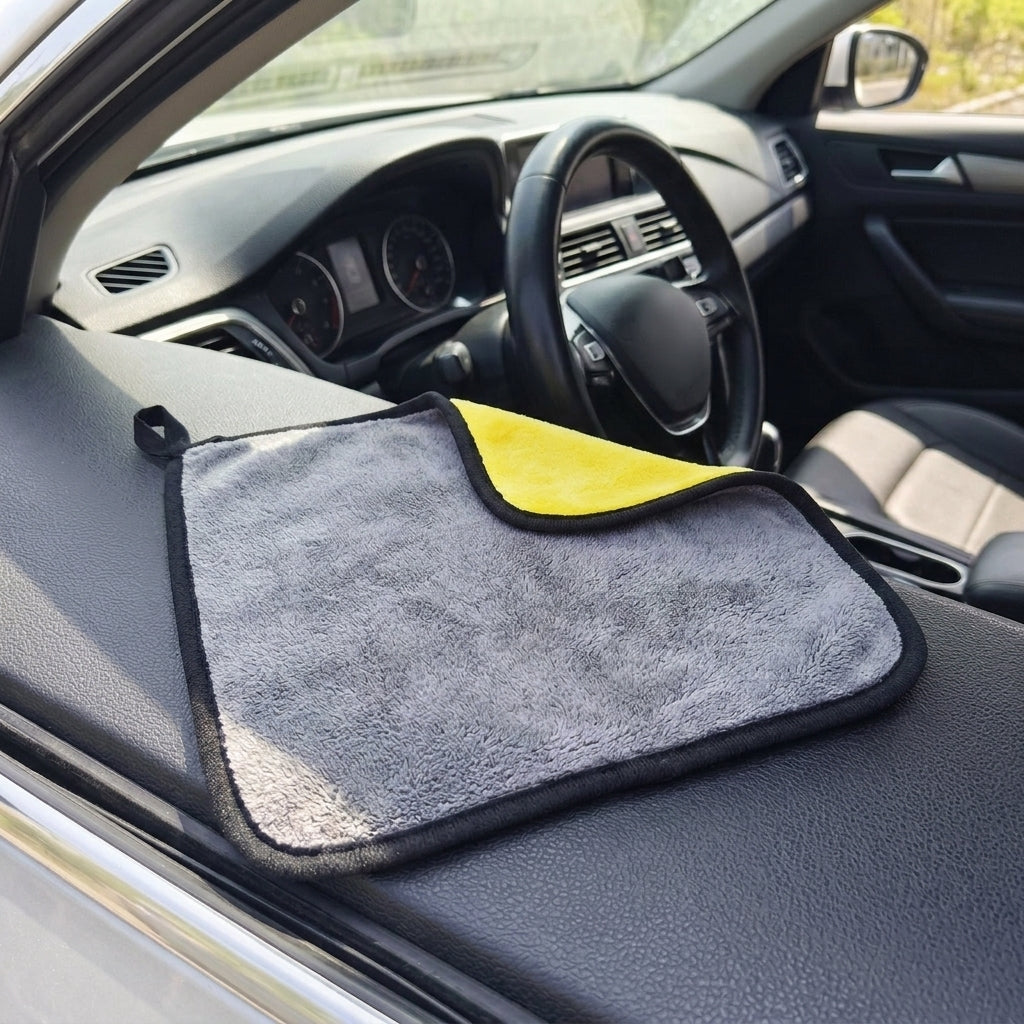 Double Sided Microfiber Cloths Microfibre Towel, 30x30cm Microfibre Towel for Car Washing and Polishing, Machine Washable Microfiber Cloths