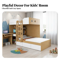 Bunk Bed Desk Wardrobe Combo Space-Saving Staggered Loft Bed Set Multifunctional Bedroom Furniture for Students, Parents, Small Apartment, Dorm Room