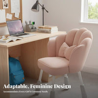 Adjustable Height blossom rear Vanity Chair Flower-Shaped rearrest blossom rear Chair Soft Cushioned Seat Home Furniture 360-Degree rotate for Students, Women, Girls, Bedroom, Dorm Room