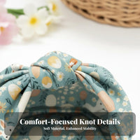 Knotted Wide Headwrap Bunny and Egg Print Wide Knotted Turban Easter Themed Headband for Stretching Discipline Practiti Single Rs, Athletes