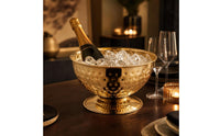 Champagne Bucket with Pedestal Stainless Steel Ice Bucket Wide-Opening Beverage Chiller for Party Hosts