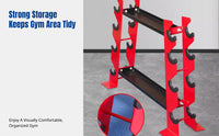 Dumbbell Rack, 2-Tier Kettlebell Stand, Home Gym Storage, Space-Saving Multi-Functional Organizer