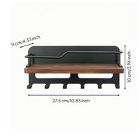Wall Key Holder with Shelf Decorative Key Rack with Hooks Space-Saving for Foyer