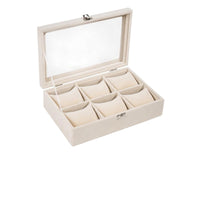 Watch Storage Box with Clear Lid Compact 6-Slot Watch Organizer Shielded for Men, Dresser, Nightstand, Closet