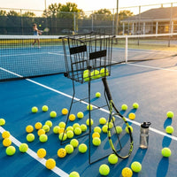 No-Bend Ball Pickup Cart Tall Stand Tennis Ball Picker Wheeled Pickleball Picker Wheels
