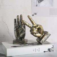 European Style Resin Hand Gesture Sculpture for Home Decor