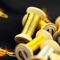 New Handmade Su Embroidery French Embroidery Gold Thread Spool Weaving Winding Thread Gold Silk Thread Spool Shiny Brilliant Gold