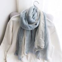 Lightweight Cotton Linen Scarf Shawl for Women, Solid Color Sun Protection Headscarf