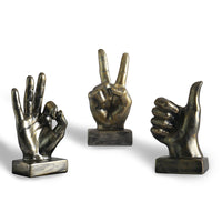 European Style Resin Hand Gesture Sculpture for Home Decor
