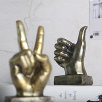 European Style Resin Hand Gesture Sculpture for Home Decor