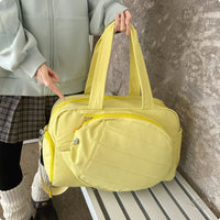 Detachable Strap Quilted Sports Bag Zippered Padded Duffel Bag