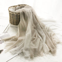 Lightweight Cotton Linen Scarf Shawl for Women, Solid Color Sun Protection Headscarf