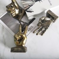 European Style Resin Hand Gesture Sculpture for Home Decor