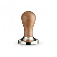 Polished Wooden Coffee Tamper Layered Metal Edge Detachable Coffee Tamper