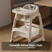 Multi-Function Baby Dining Chair with Tray Easy to Clean Multifunctional High Chair Adjustable Toddler Feeding Seat 5-Point Safety Harness for Toddlers, Caregivers, Restaurant Owners, Restaurants, Home, Kitchen