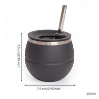 Stainless Steel Drinking Cup Curved Straw Yerba Mate Cup Broad Opening Drinkware for Everyday Use