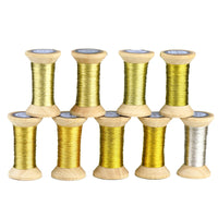 New Handmade Su Embroidery French Embroidery Gold Thread Spool Weaving Winding Thread Gold Silk Thread Spool Shiny Brilliant Gold