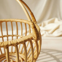 Studio Prop Baby Photography Basket Hand-Woven Rattan Infant Photography Basket Natural Material Home Decor Rustic Design for Photographers, Newborns, Infants