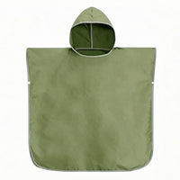 Superfine Fiber Children's Bath Poncho Contrast Trim Snap-Button Bath Poncho Soft Kids Hooded Towel Smooth