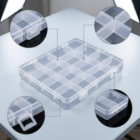 Portable Transparent Storage Box for Beads, Jewelry, and Small Craft Items - Square Design