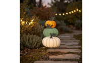 Stacked Pumpkin Stake Fall Pumpkin Garden Stakes Harvest Lawn Ornaments for Porch