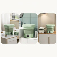 Foldable Washing Machine Extract waterDrying Mini Washing Machine Portable Washer with Drain Hose Collapsible for Students