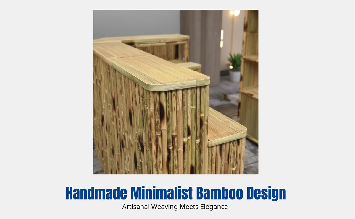Bamboo Front Desk, Contemporary Restaurant Bar Counter, Minimalist Cashier Table