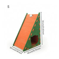 Triangular Cat Scratcher House Felt Cat Condo with Scratching Board 2-in-1 Pet Supply Long-Lasting for Kittens