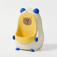 Open-Front Bear-Shaped Wall Urinal Hook Toddler Training Urinal Plastic Standing Pee Coach Easy to Clean for Toddlers