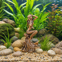 Seated Mermaid Figurine Antique Style Mermaid Figurine Miniature Ornament for Collectors, Bookshelf, Desk, Aquarium