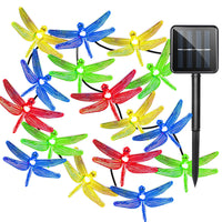 Solar LED Dragonfly String Lights Outdoor Decorative Christmas Garden Landscape Lighting