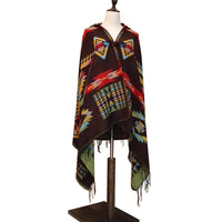 Ethnic Style Imitation Cashmere Scarf Thick Warm Women's Shawl Poncho for Autumn Winter