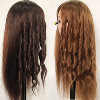 Real Hair Mannequin Head for Styling Practice, Cutting, Braiding, and Perming